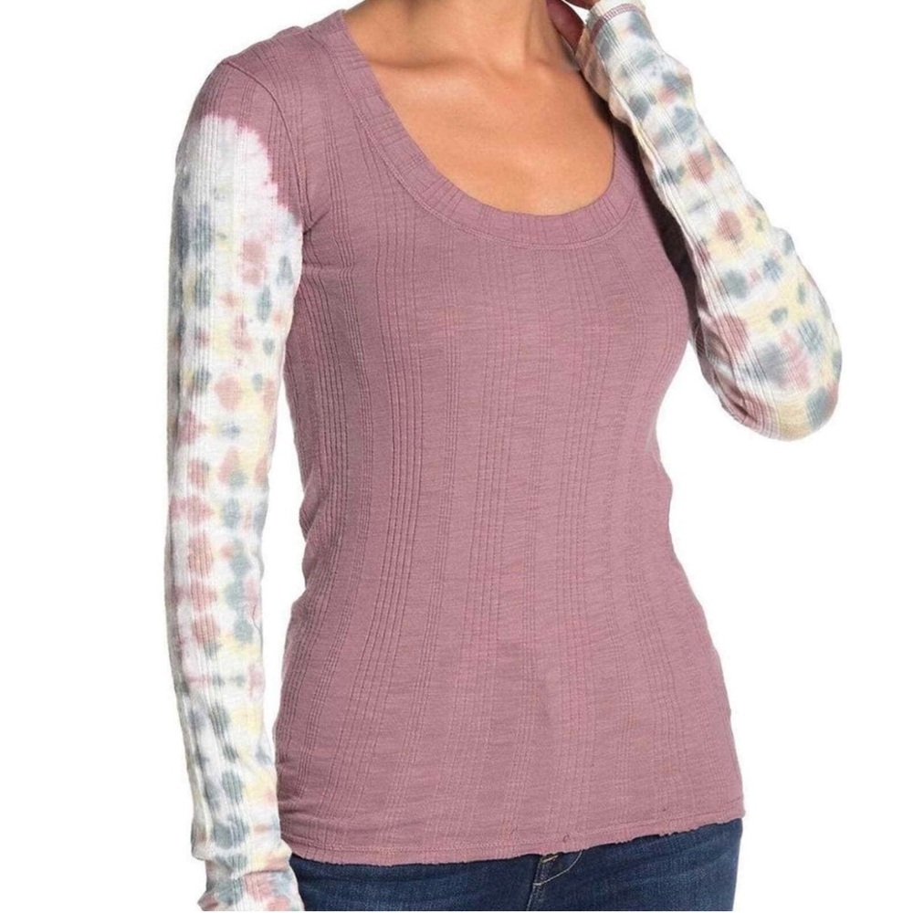 NWT Free People We The Free Misty Mountain Tie-Dye Long Sleeve Top - Picture 2 of 9